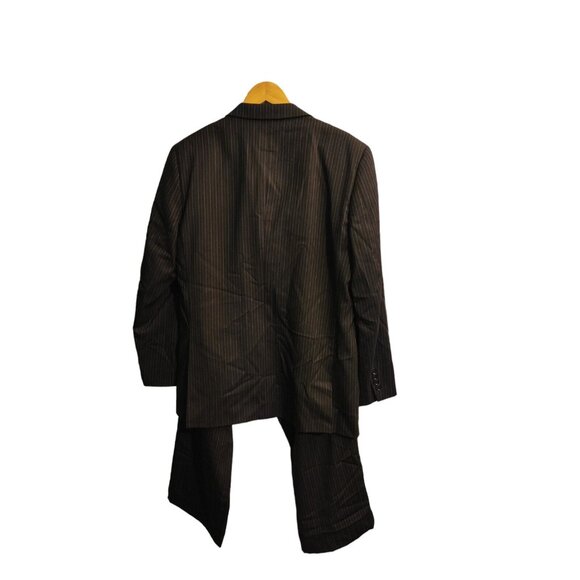 Louis Raphael Luxe Piece Suit Charcoal Gray Pinstripe Blazer Jacket Coat 40R 34W - Picture 2 of 12